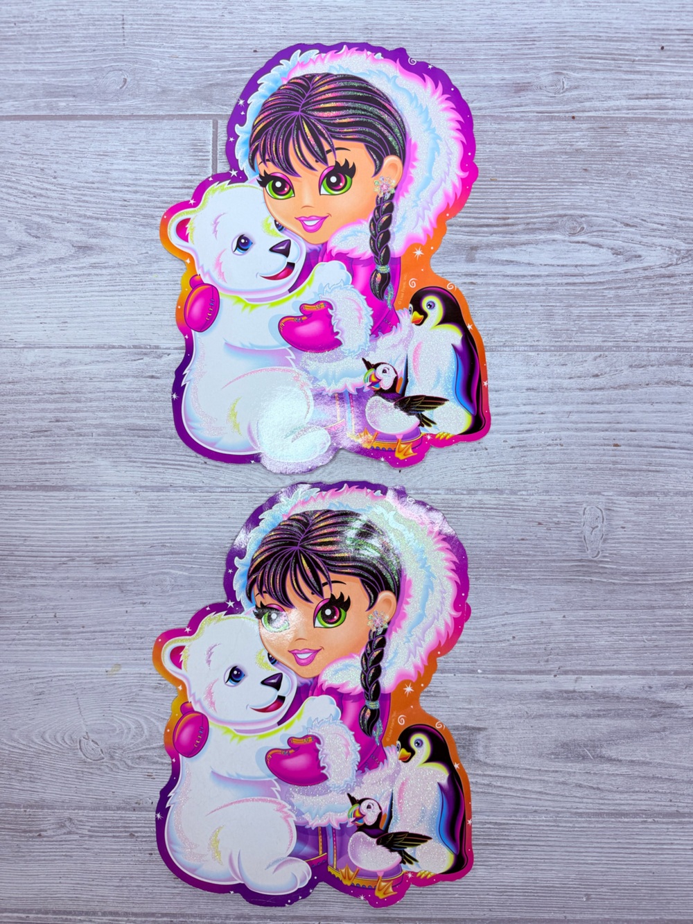 Vintage Lisa Frank 1990s retro party decoration center pieces / wall art